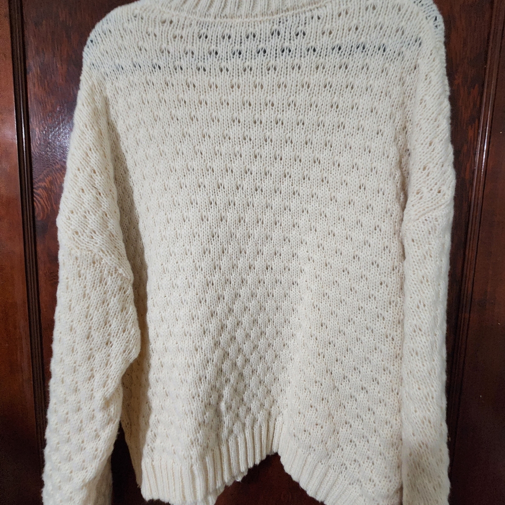 Cream Floral Knit Sweater with Pastel Accents - Picture 2 of 4